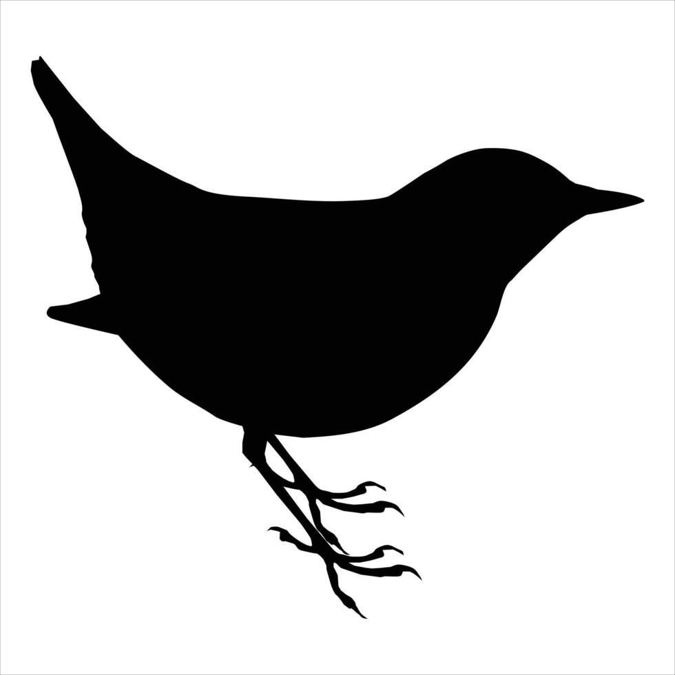 A black silhouette bird icon vector