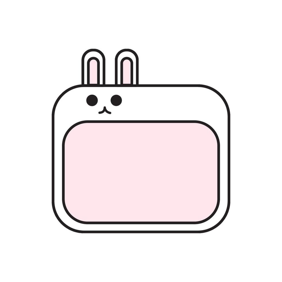 Rabbit Note Frame Illustration vector