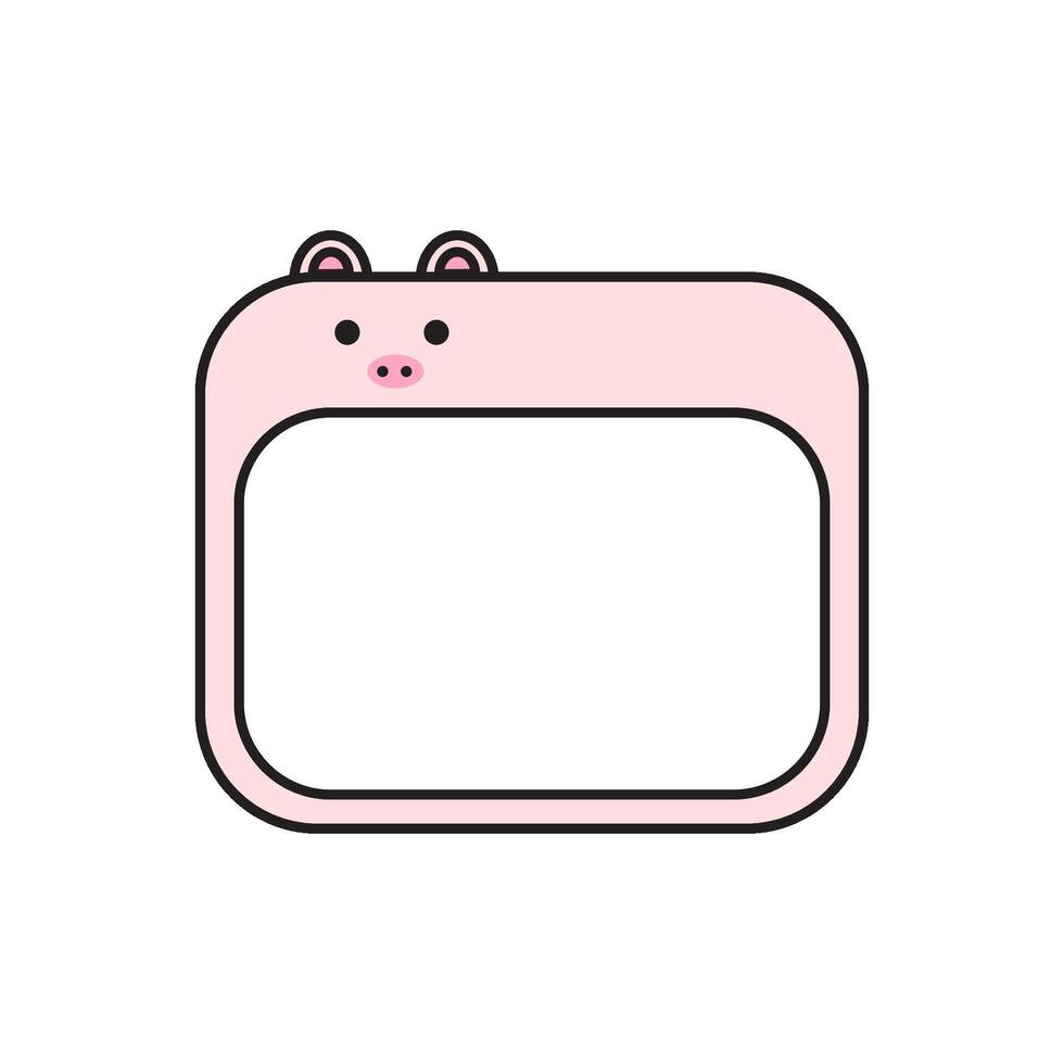 Pig Note Frame Illustration vector