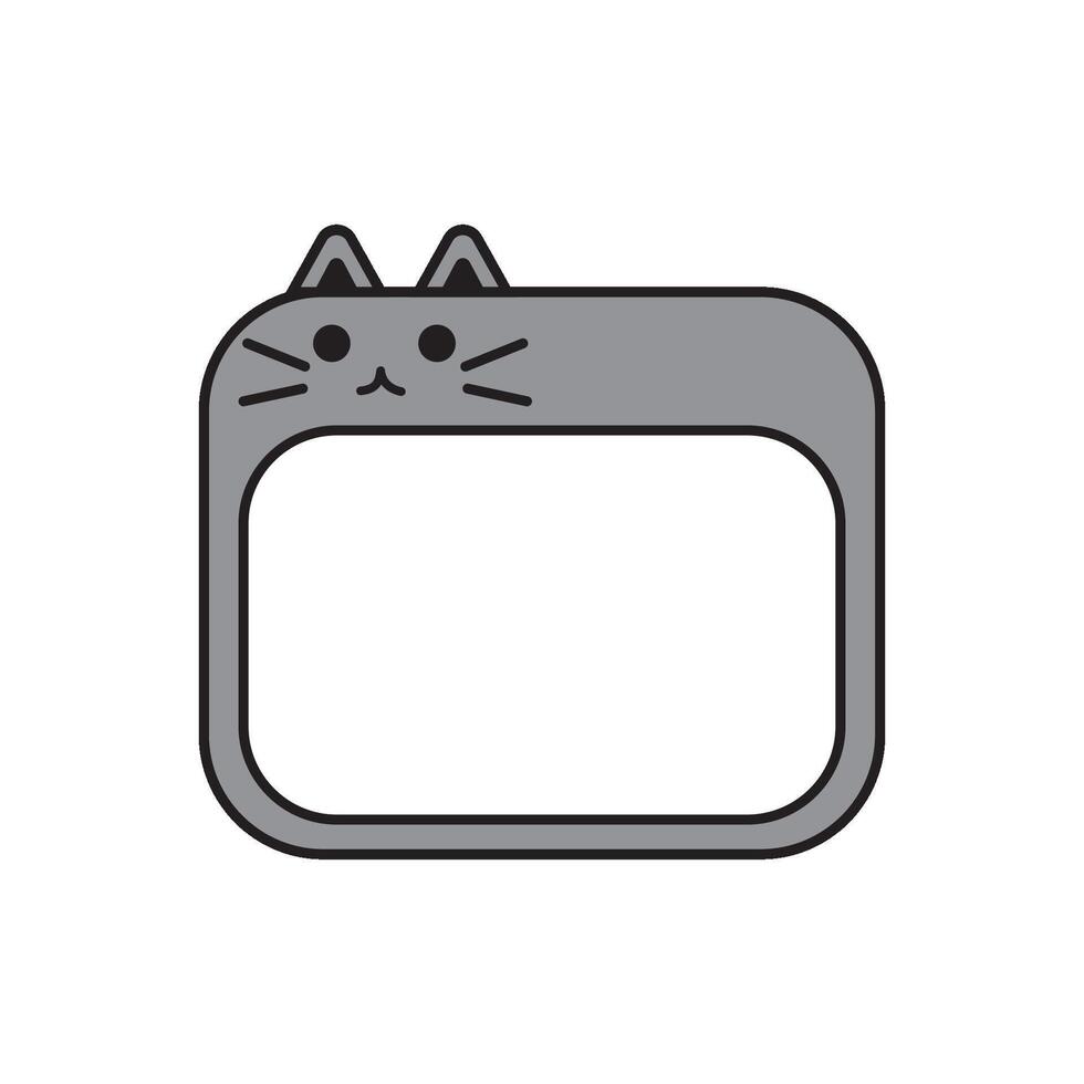 Gray Cat Note Frame Illustration vector
