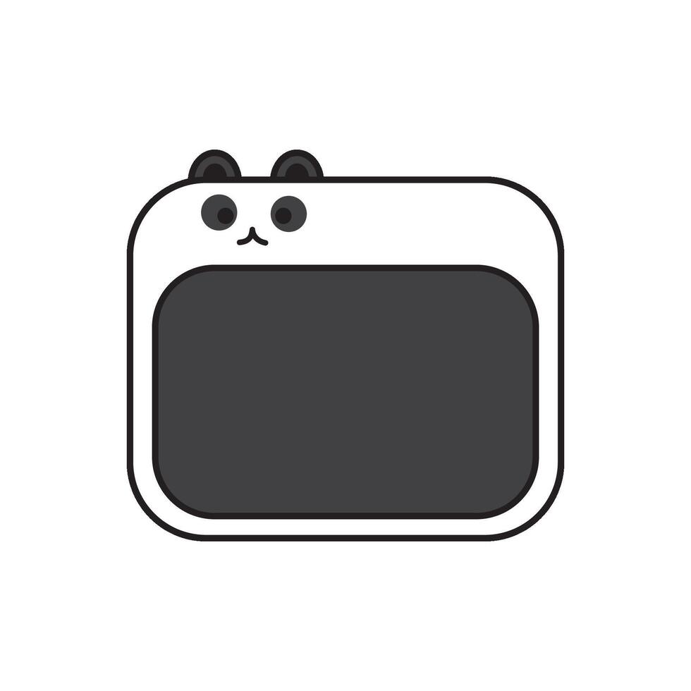 Panda Note Frame Illustration vector