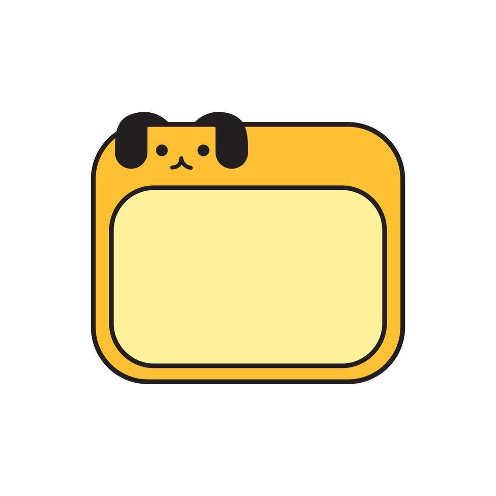 Dog Note Frame Illustration vector