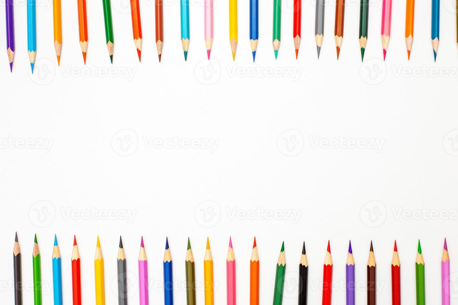 frame from multicolor pencils in a row with the top photo