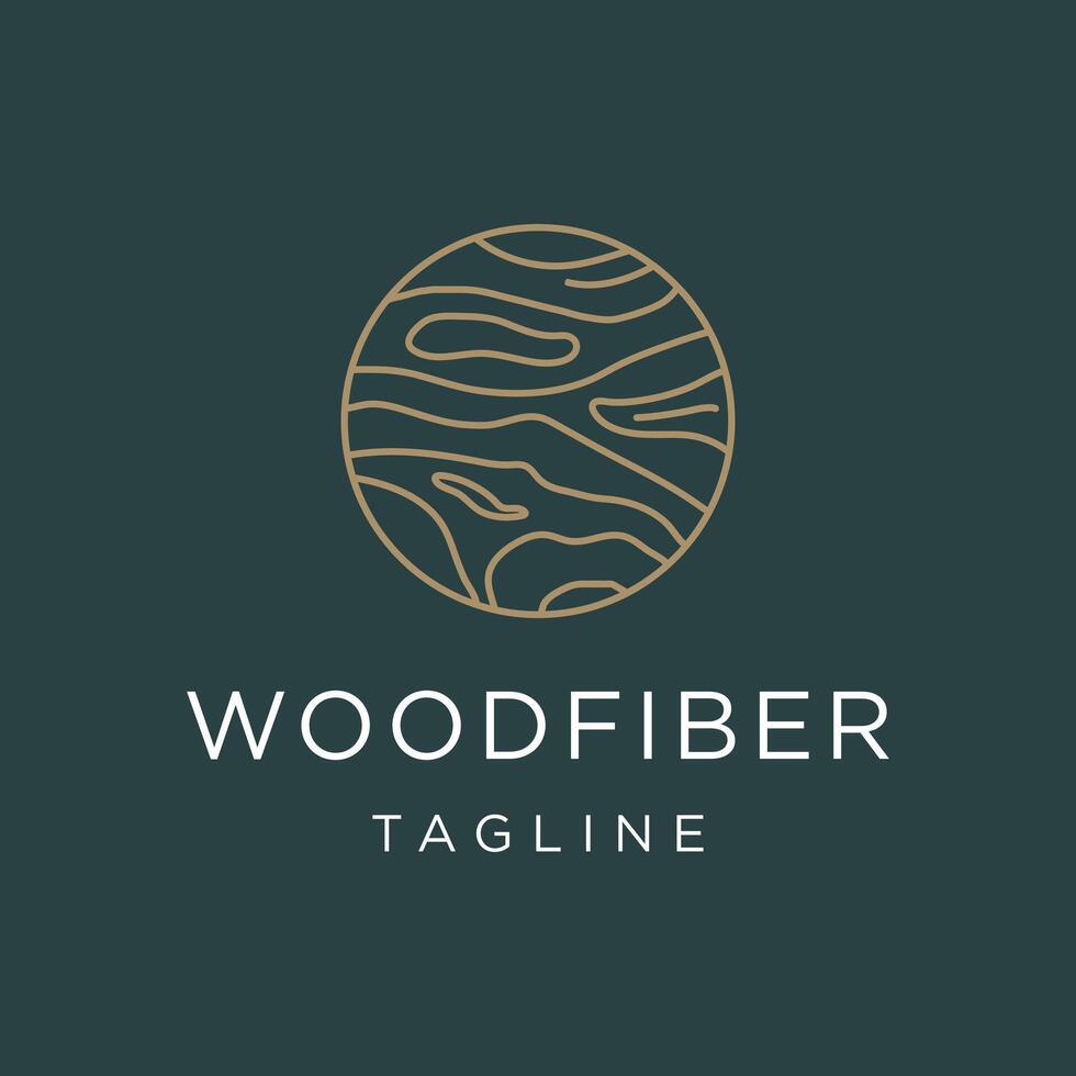 Wood Logo with Circle shape, featuring Bark Layers and Wood Grain Texture, Inspired by Tree Trunk Illustration Design vector