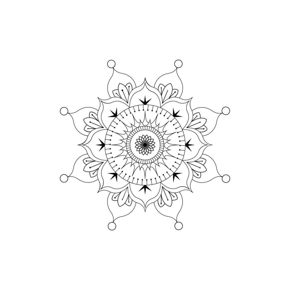 Minimal Mandala Design Elegant Line Art Simple Geometric Mandala Patterns for Coloring Books Tattoos and Creative Decor vector