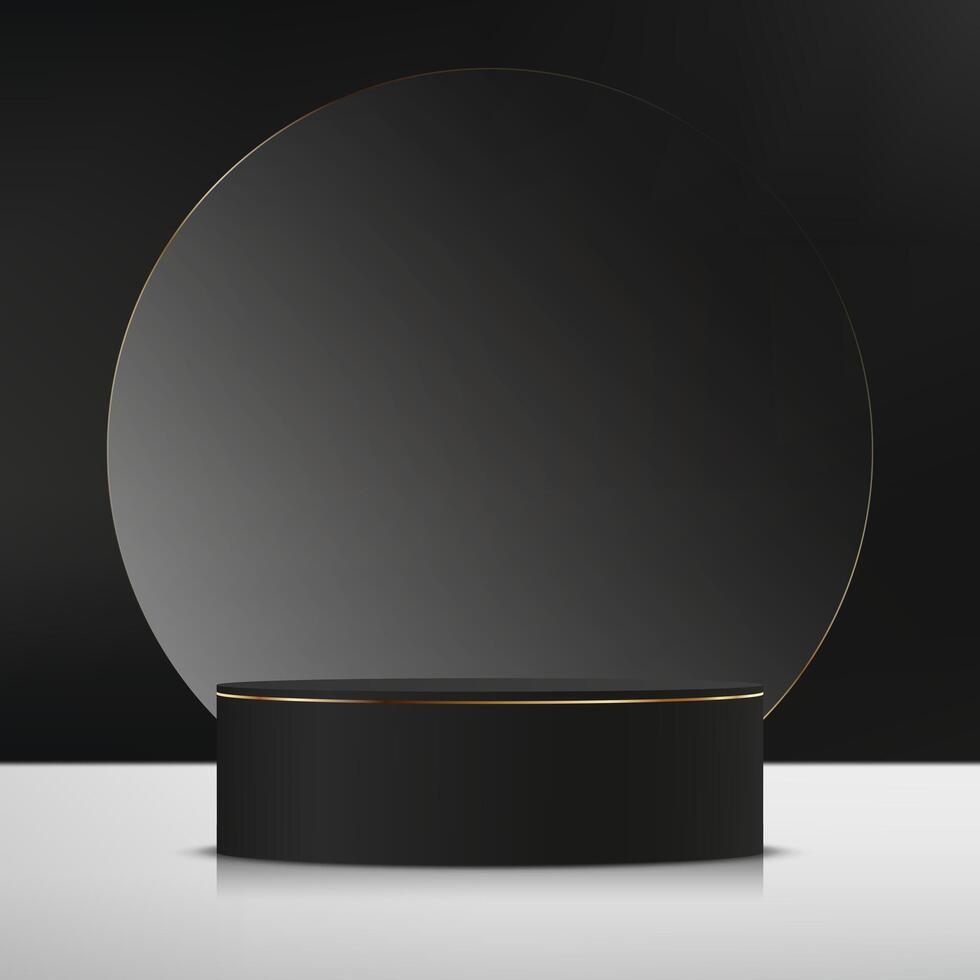 Black and white background 3d with podium. 3D abstract studio room with pedestal podium. Space for selling products on the website. illustration vector