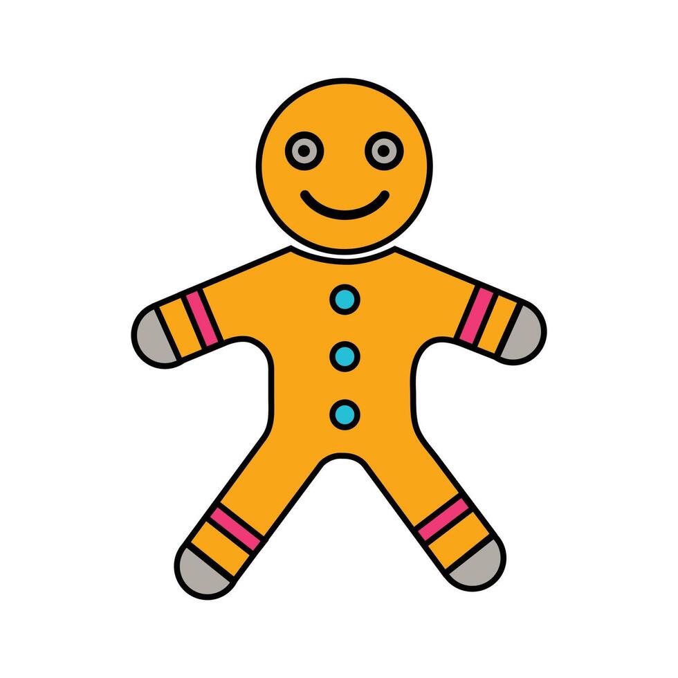 Gingerbread man character with colorful details vector