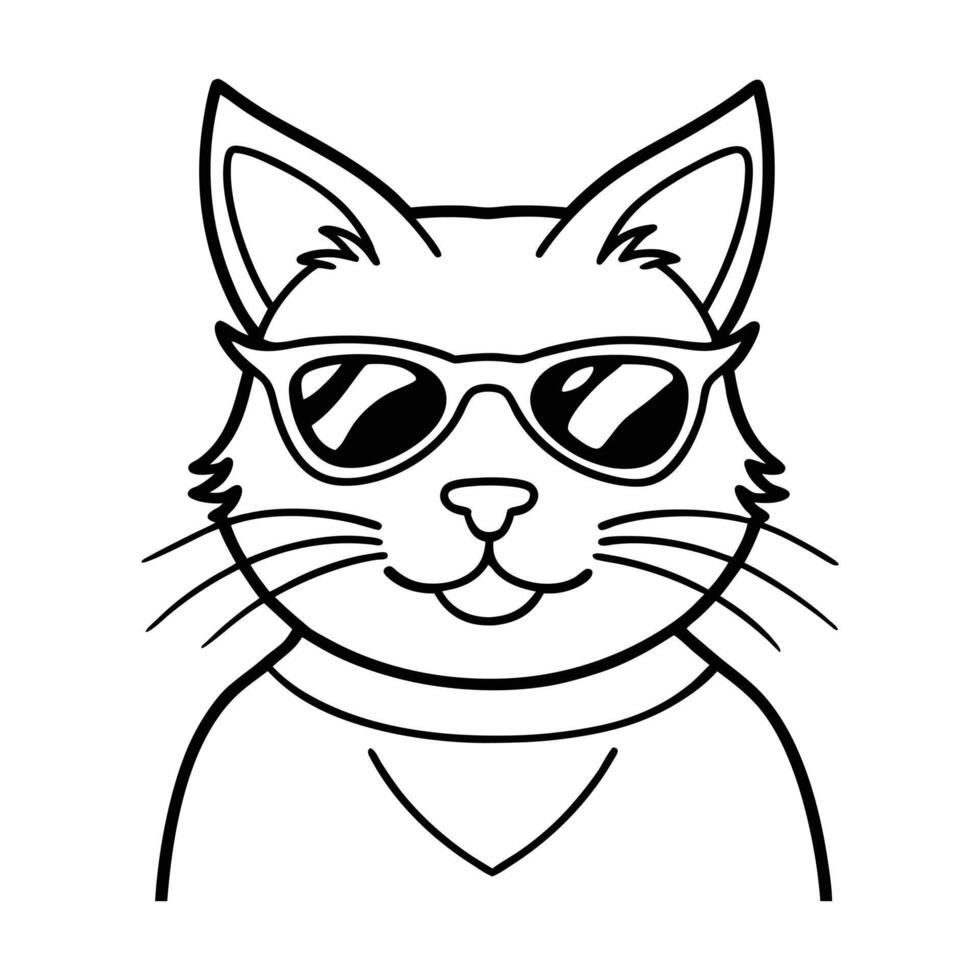 a cat wearing sunglasses vector