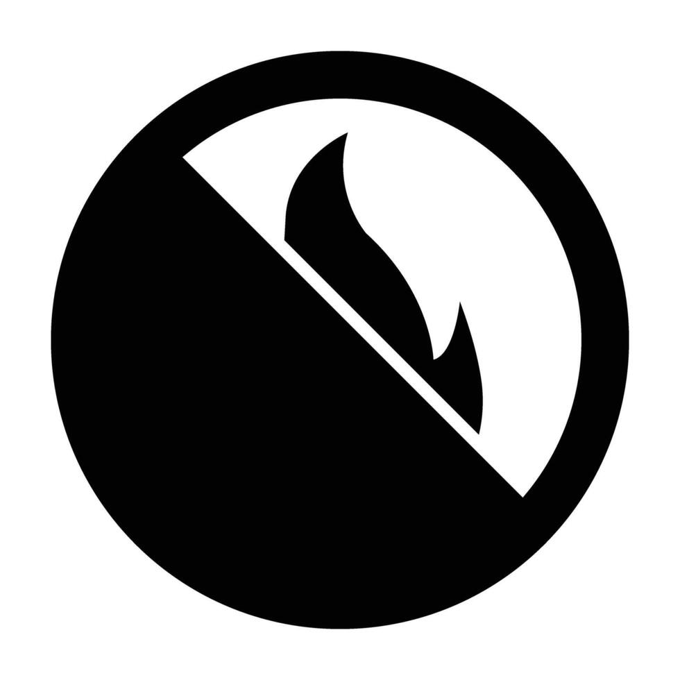 No Fire Glyph Icon Design vector