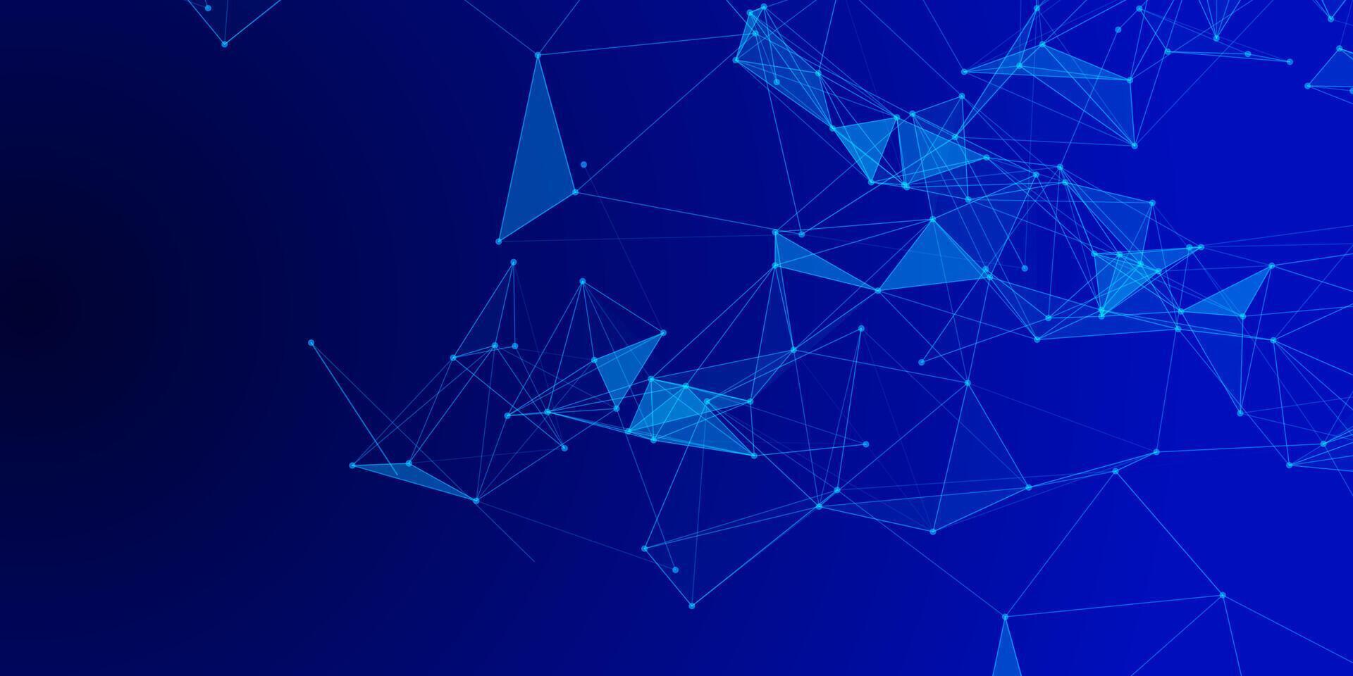 Techno banner design with low poly plexus design vector