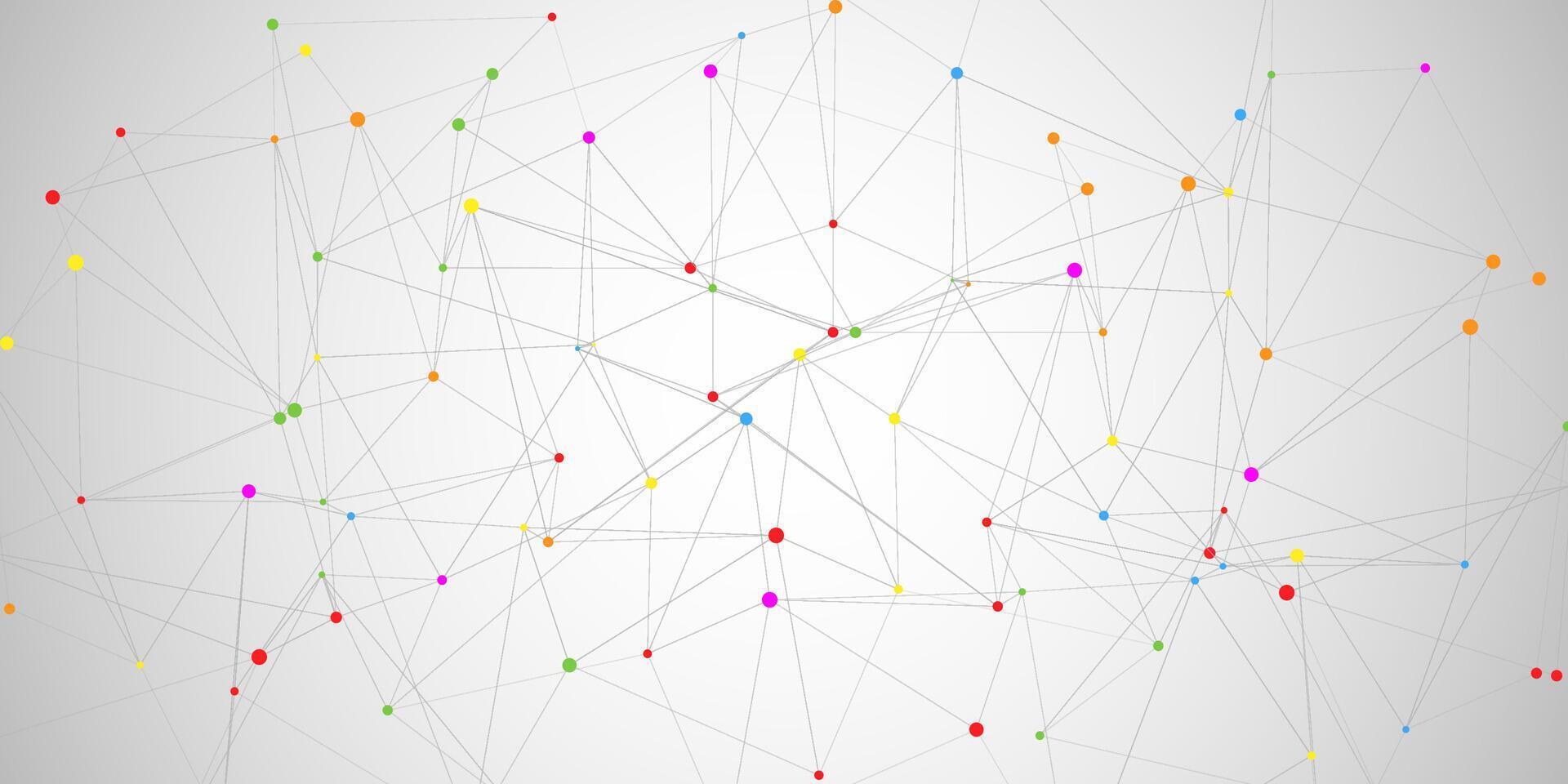 low poly plexus design banner with multi coloured dots vector