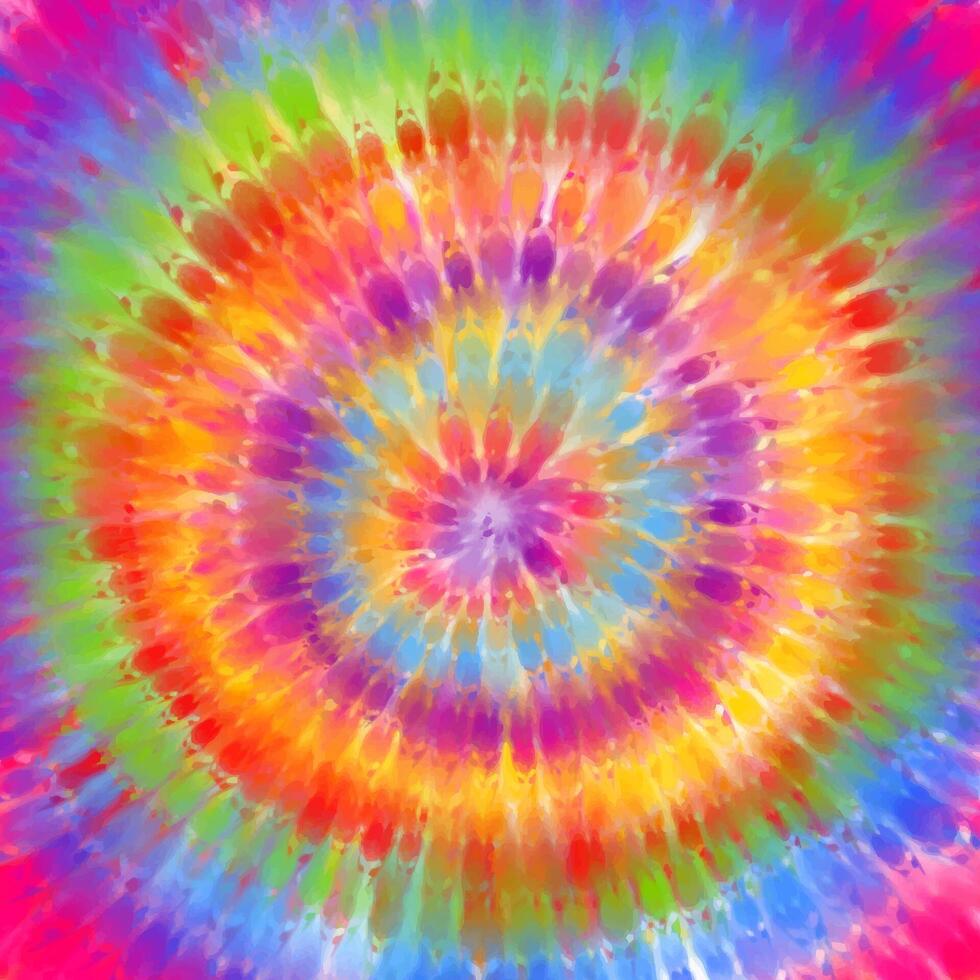 Abstract hand painted psychedelic tie dye background vector