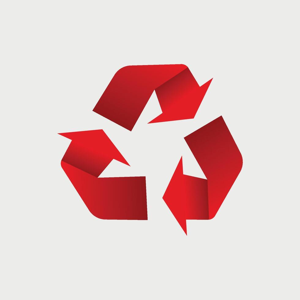 Recycle icon design red color vector