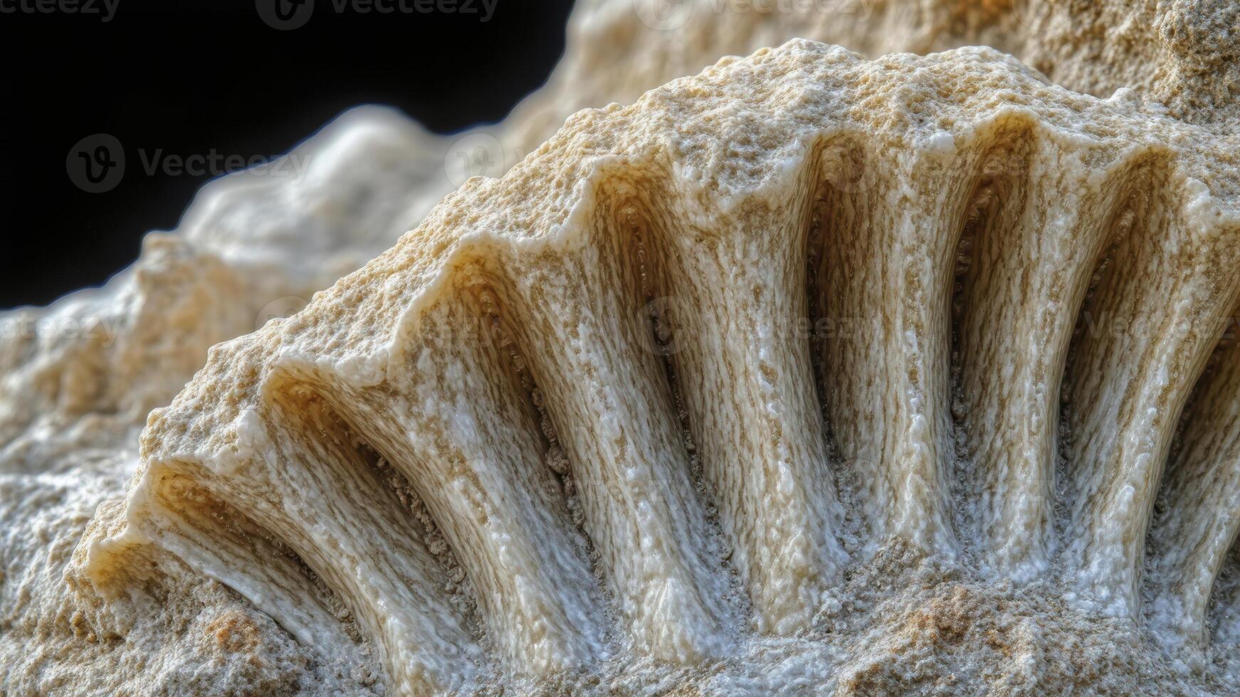 Macro Shot Revealing Intricate Details of a Fossilized Shell Found in Ancient Sediments photo