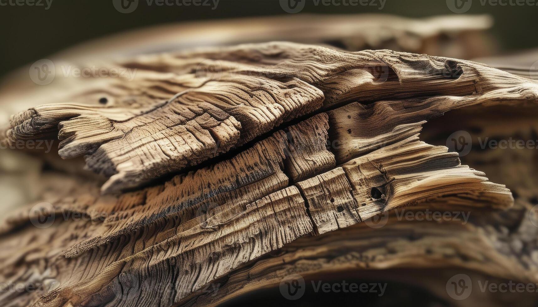 Close-up View of Intricately Textured Weathered Wood Showcasing Natural Patterns and Organic Artistry photo