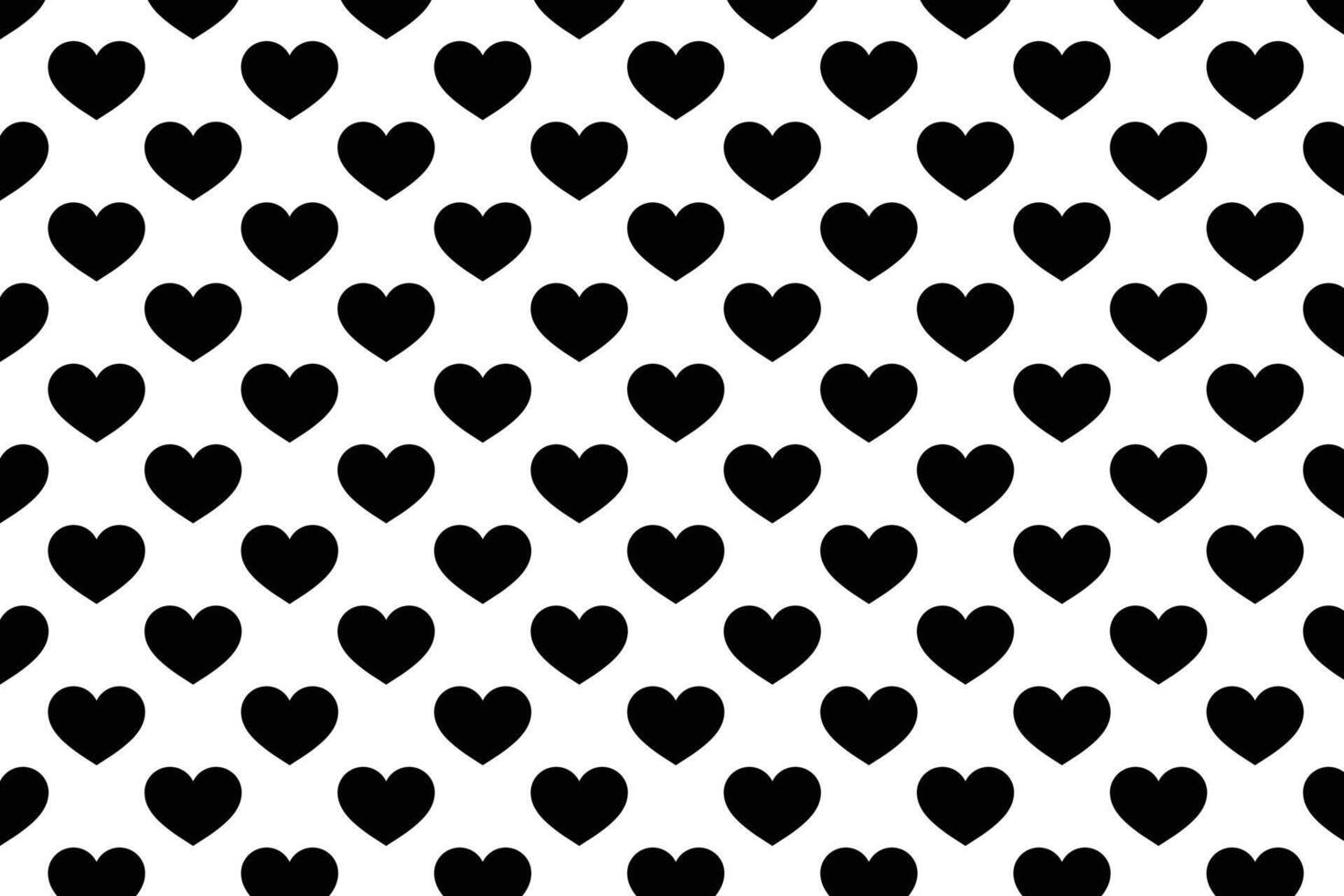 Black heart pattern on white background . Black and white heart background . illustration vector