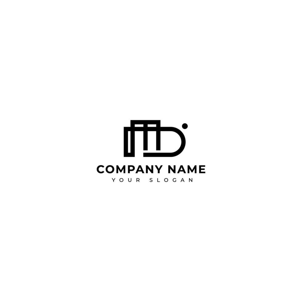 Modern Letter MD logo design template vector