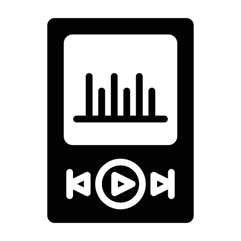 A black and white icon of a player with a wave vector