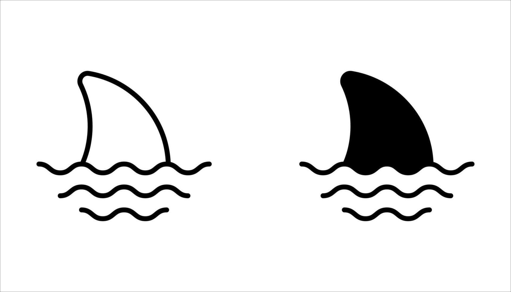 shark fin icon set on white background. vector