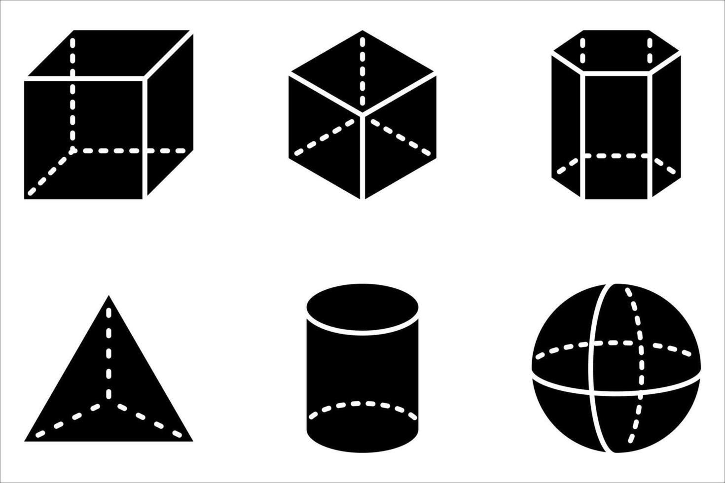 geometry icon set vector