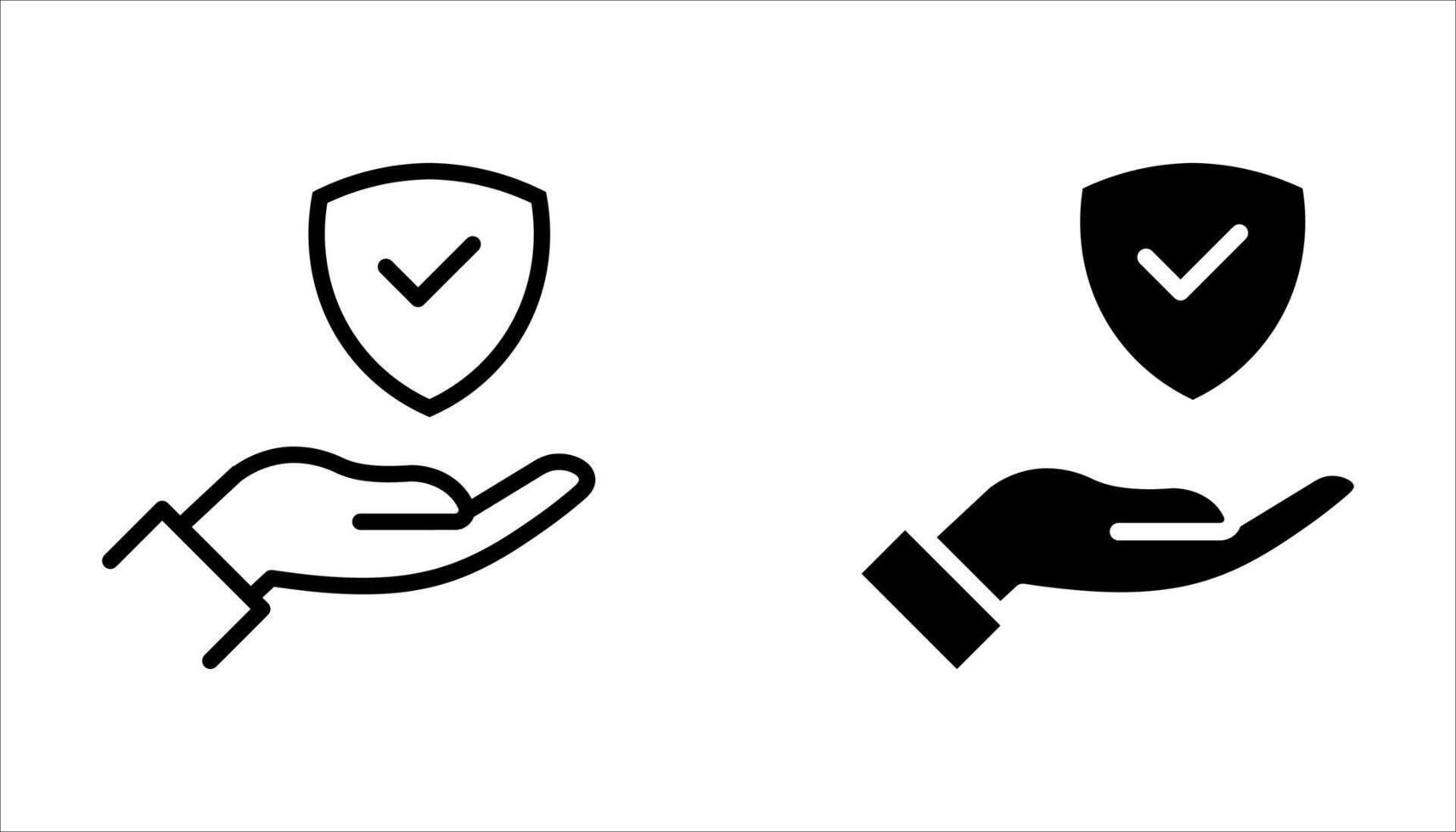 insurance hand icon set on white banckground vector