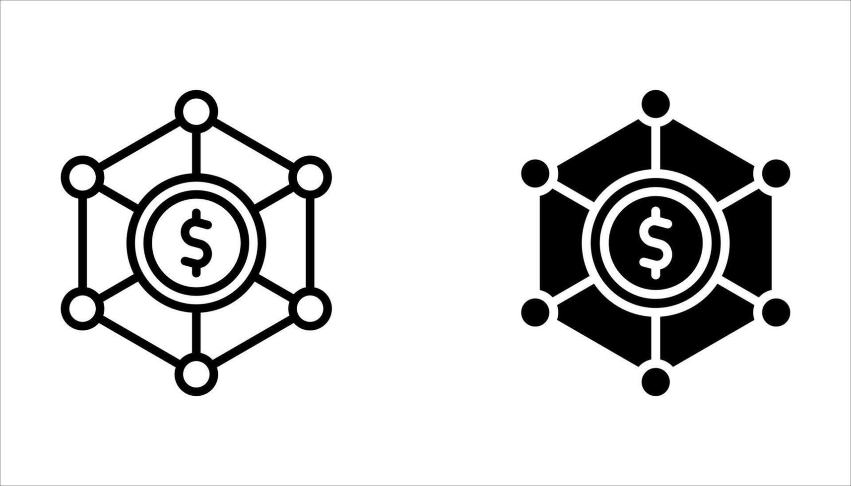 financial network icon set on white banckground vector