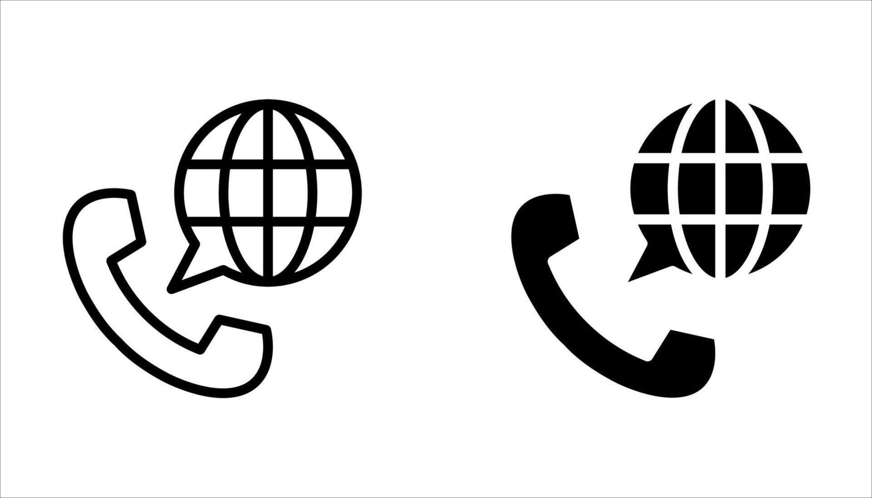 international call icon set on white banckground vector