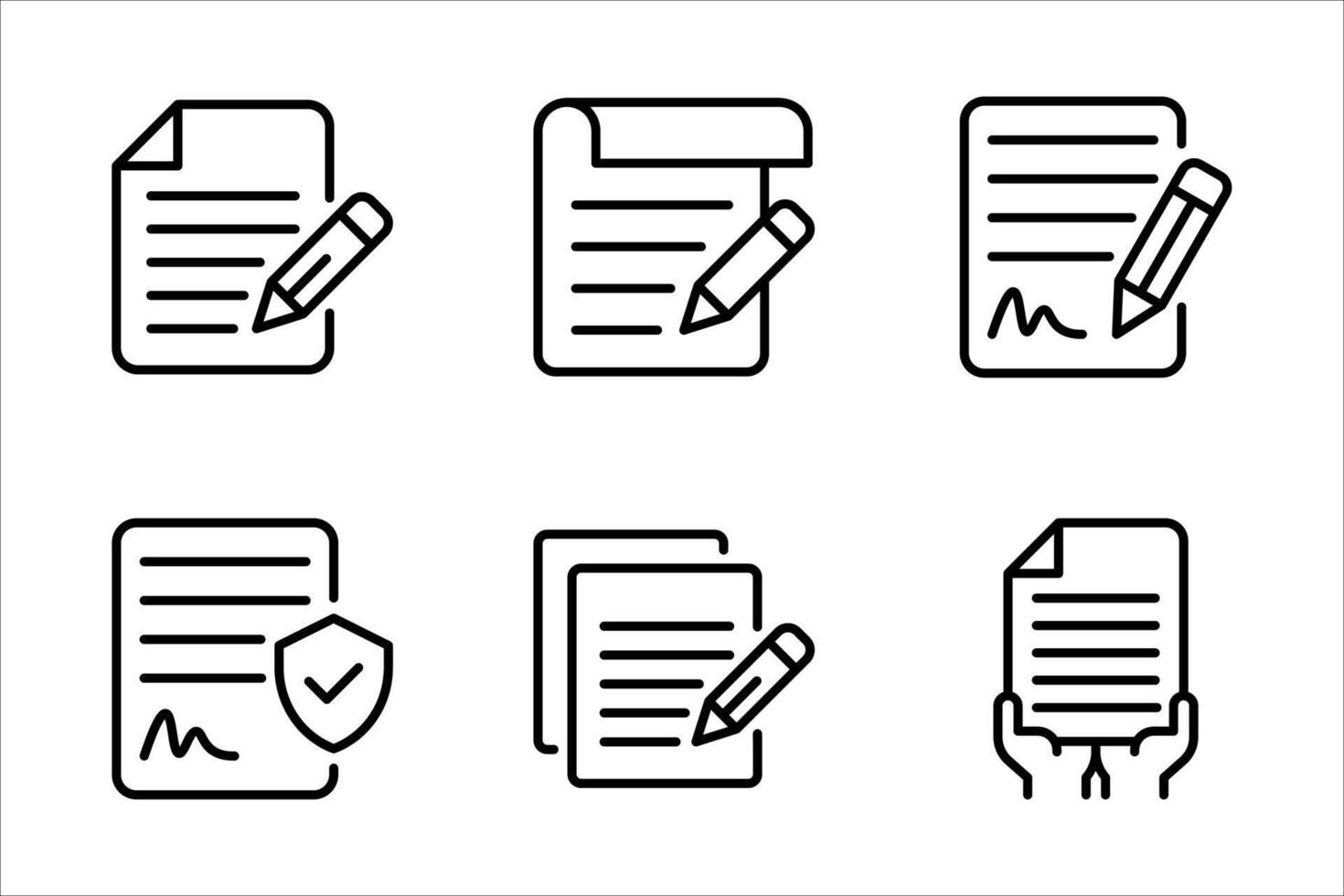contract icon set on white banckground vector