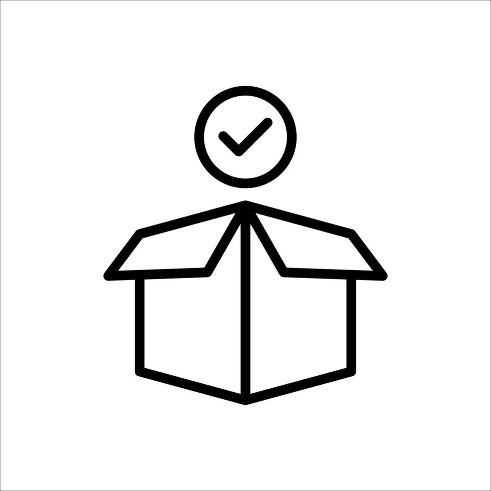 open box icon set on white banckground vector