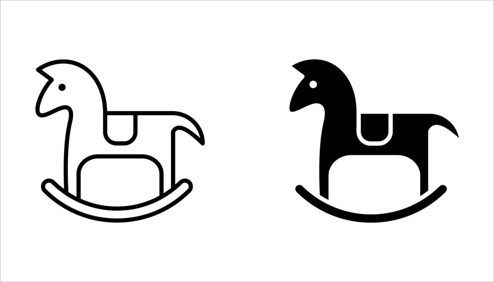 horse toy icon set on white background. vector