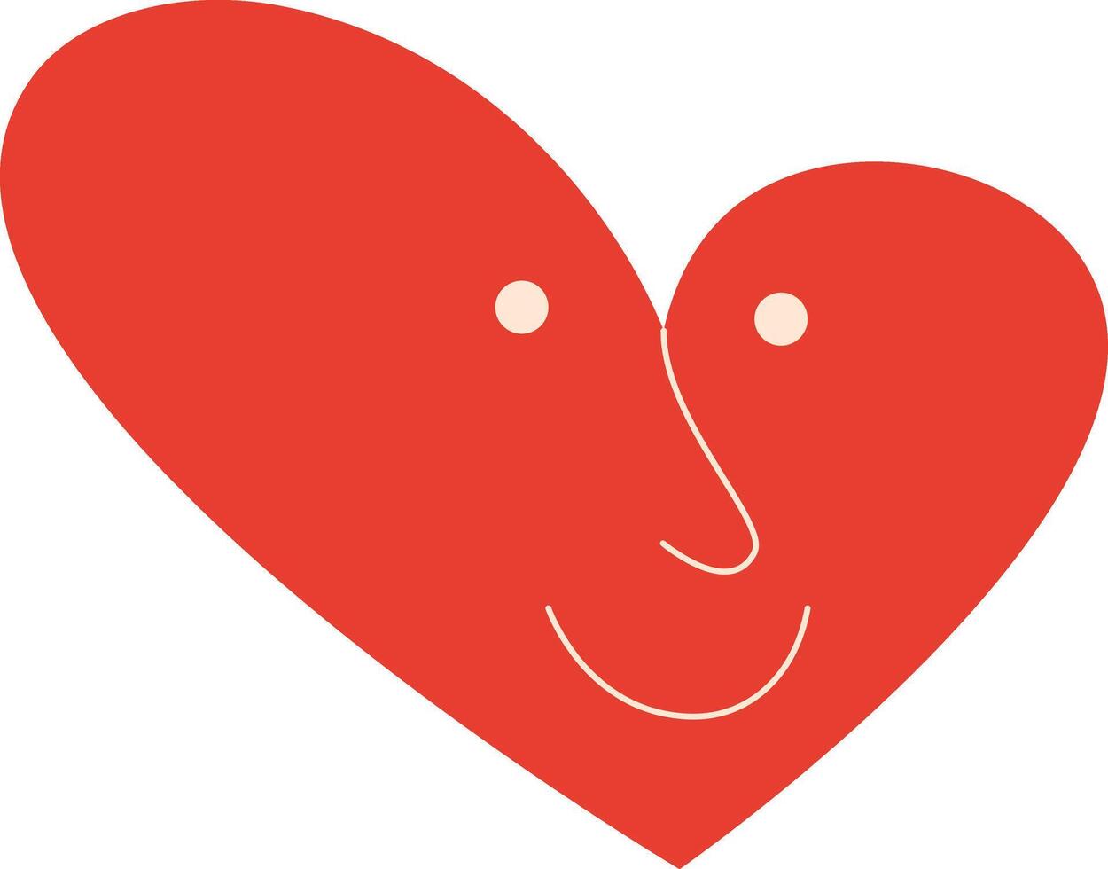 cute smiling funny hearts vector