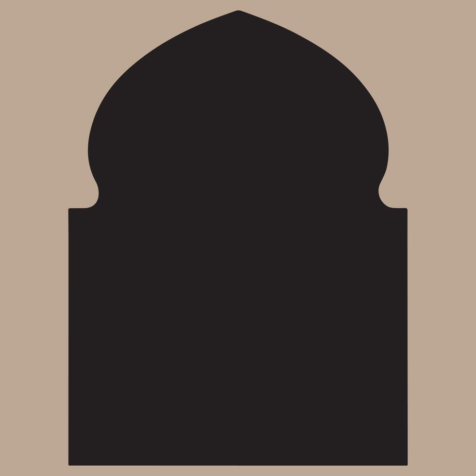 Islamic Window Shapes in Black Silhouette Format vector