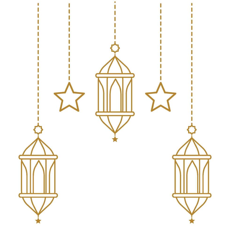 Hanging lantern icon Ramadan decoration vector