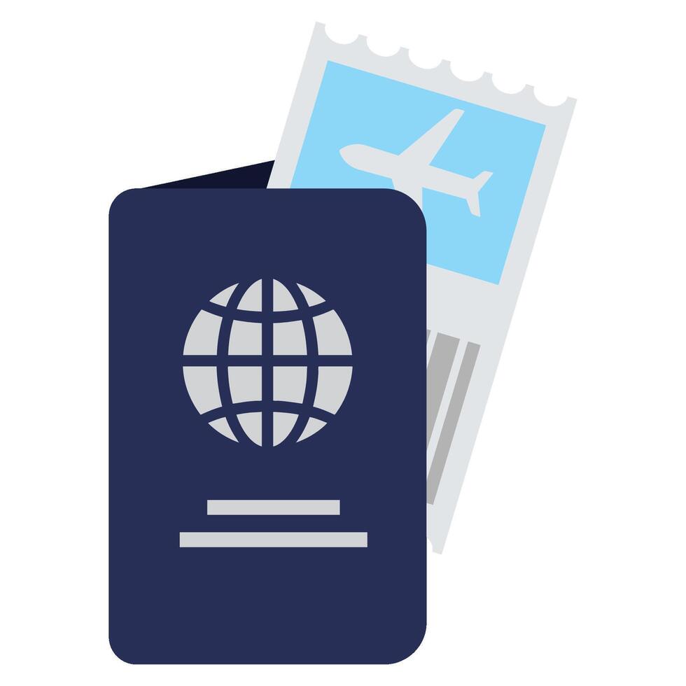 Passport and Airline Ticket Icon vector