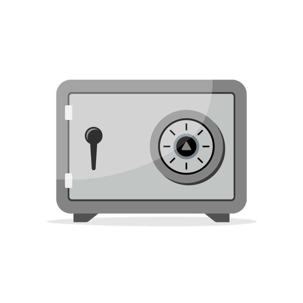 A safe box with a key on the keyhole vector