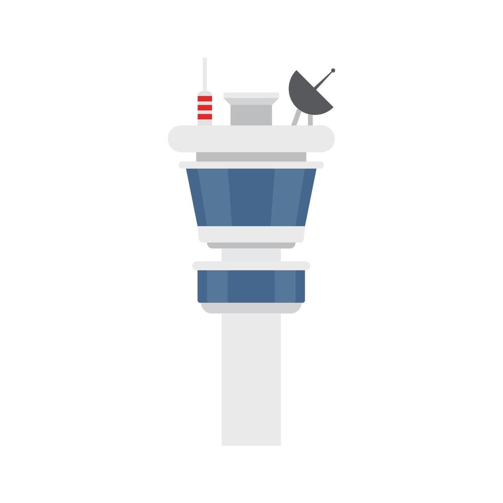 Air traffic control tower illustration isolated on white background vector