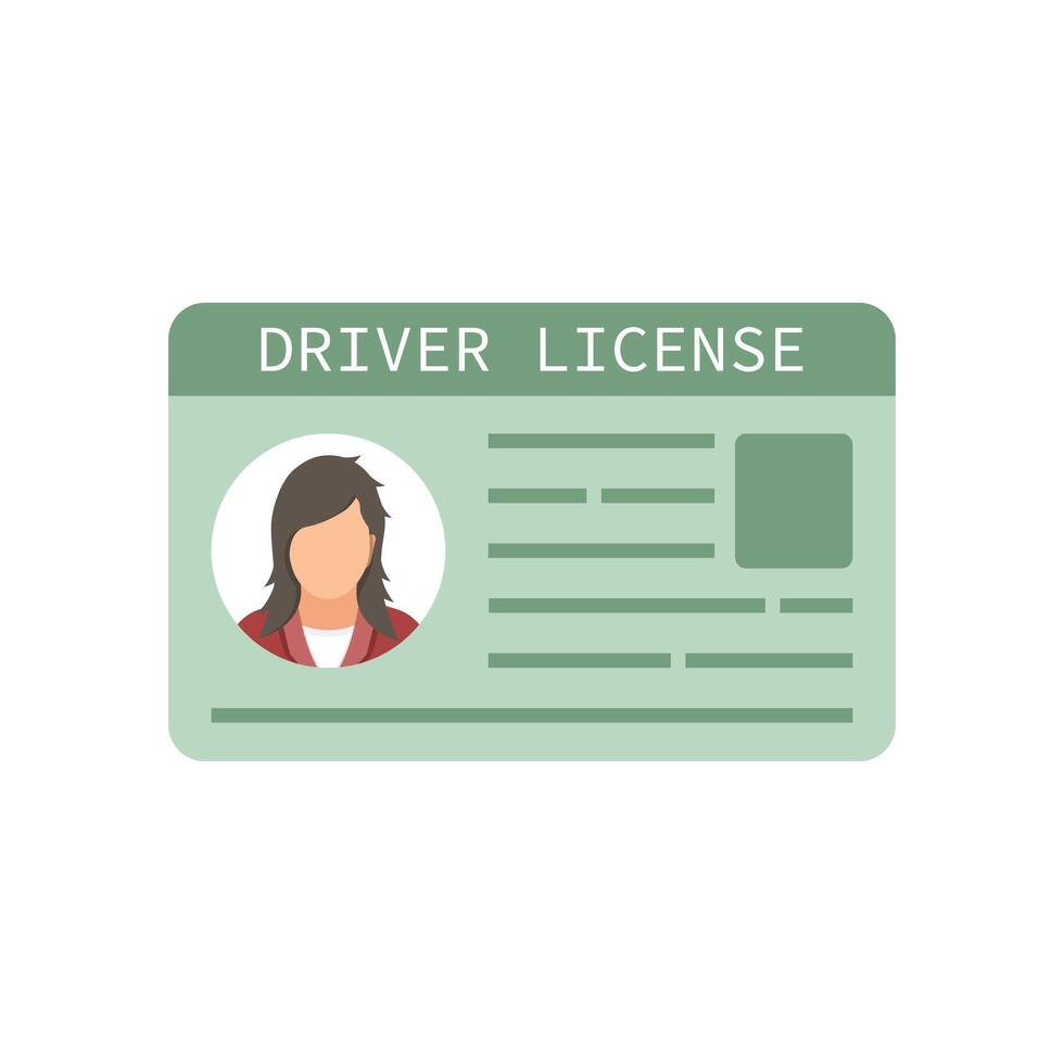 Driver license flat icon illustration vector