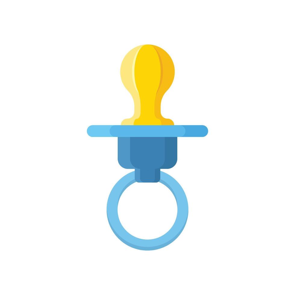 A pacifier with a yellow and blue ring vector