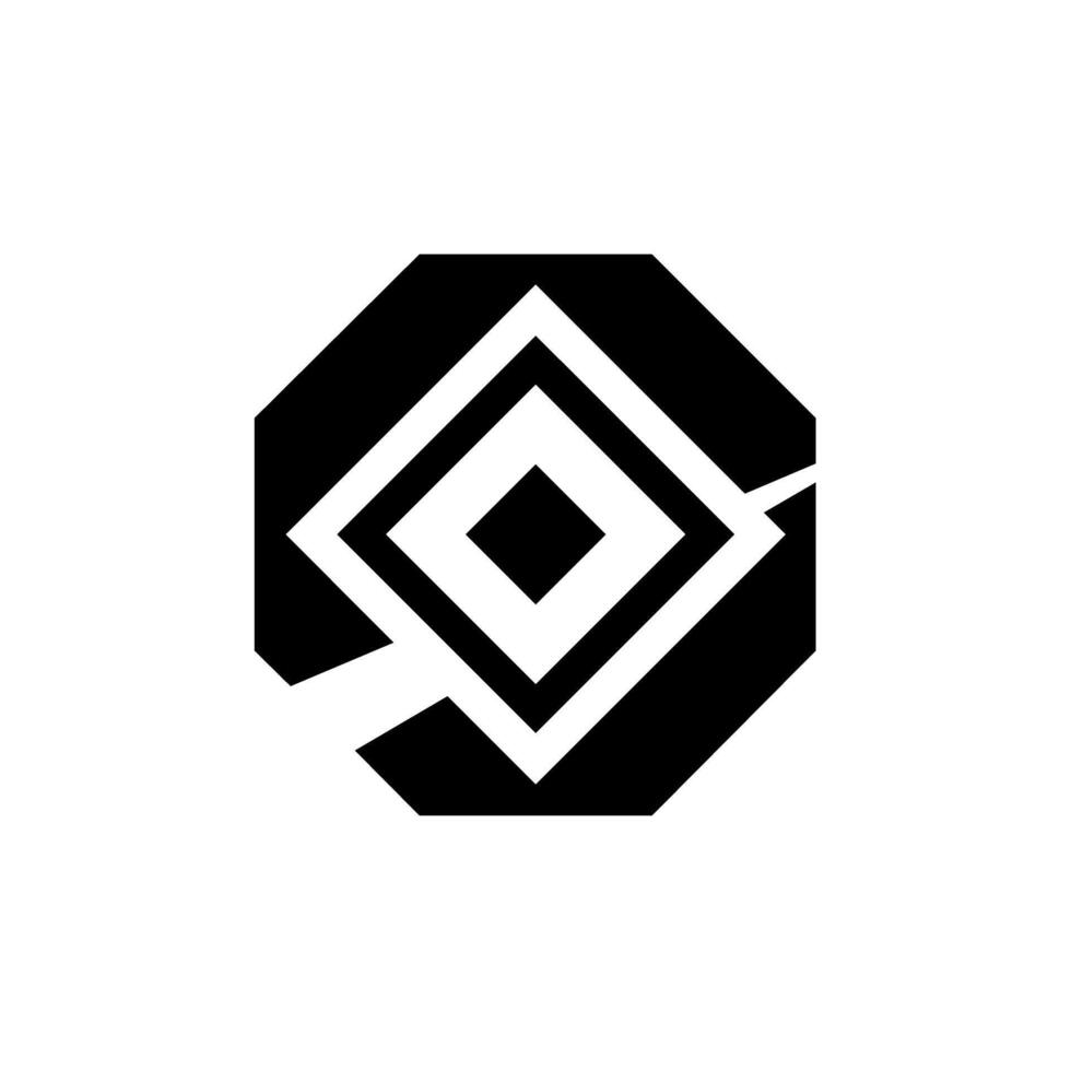 Abstract hexagon shape logo design, geometric logo negative space illustration vector