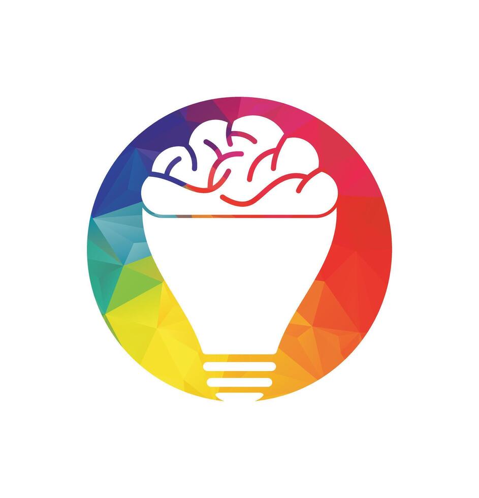 half of light bulb and brain power logo vector