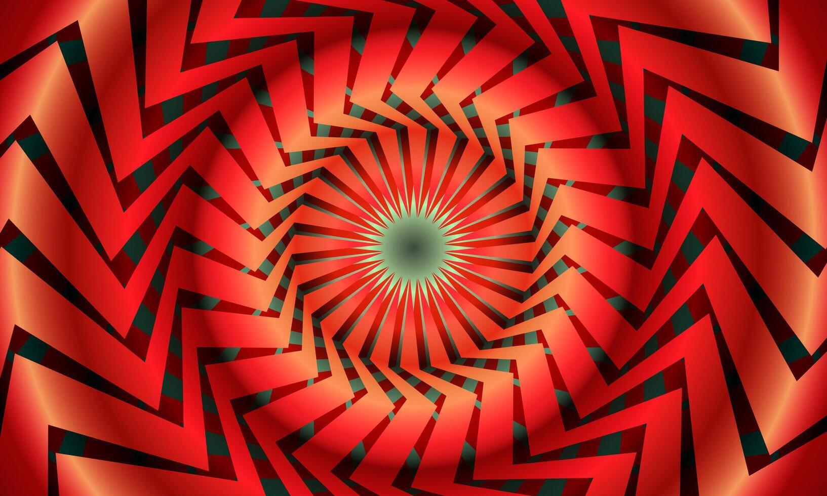 Abstract concentric circular shiny red background. vector