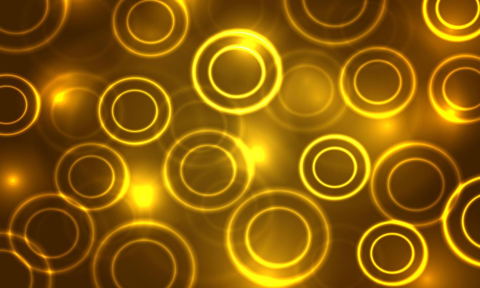 abstract circle pattern. glowing circle on yellow gold background. artistic background. vector
