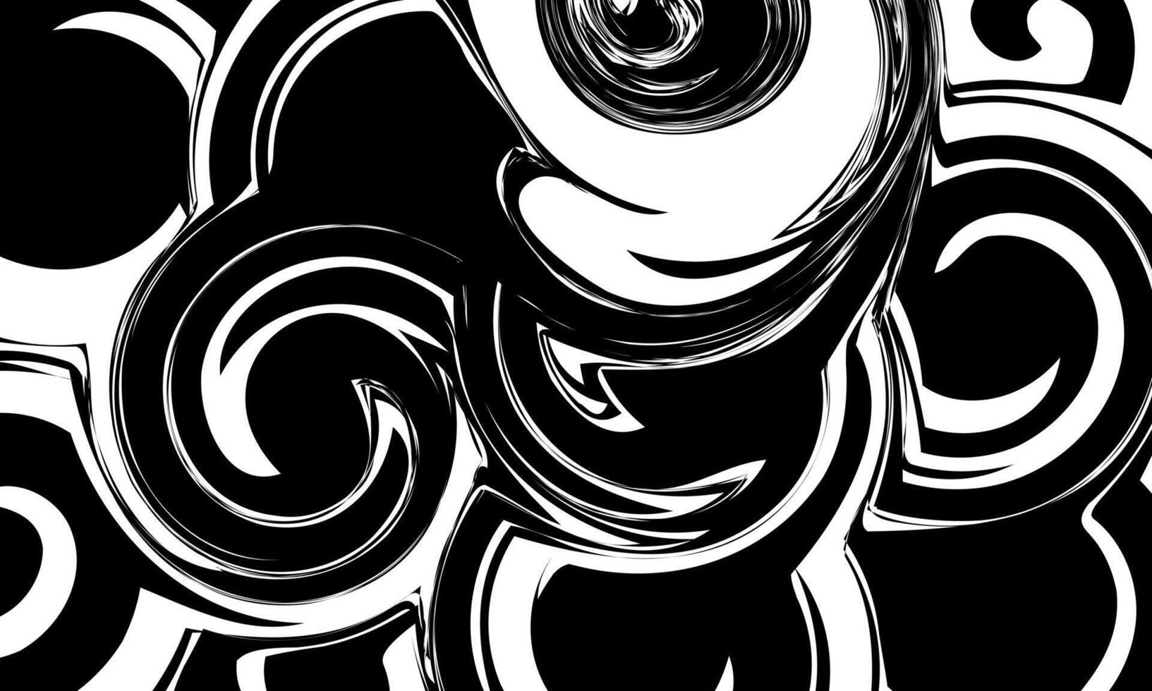 Grunge black and white circle swirl. round ink. circles pattern with grunge effect. vector