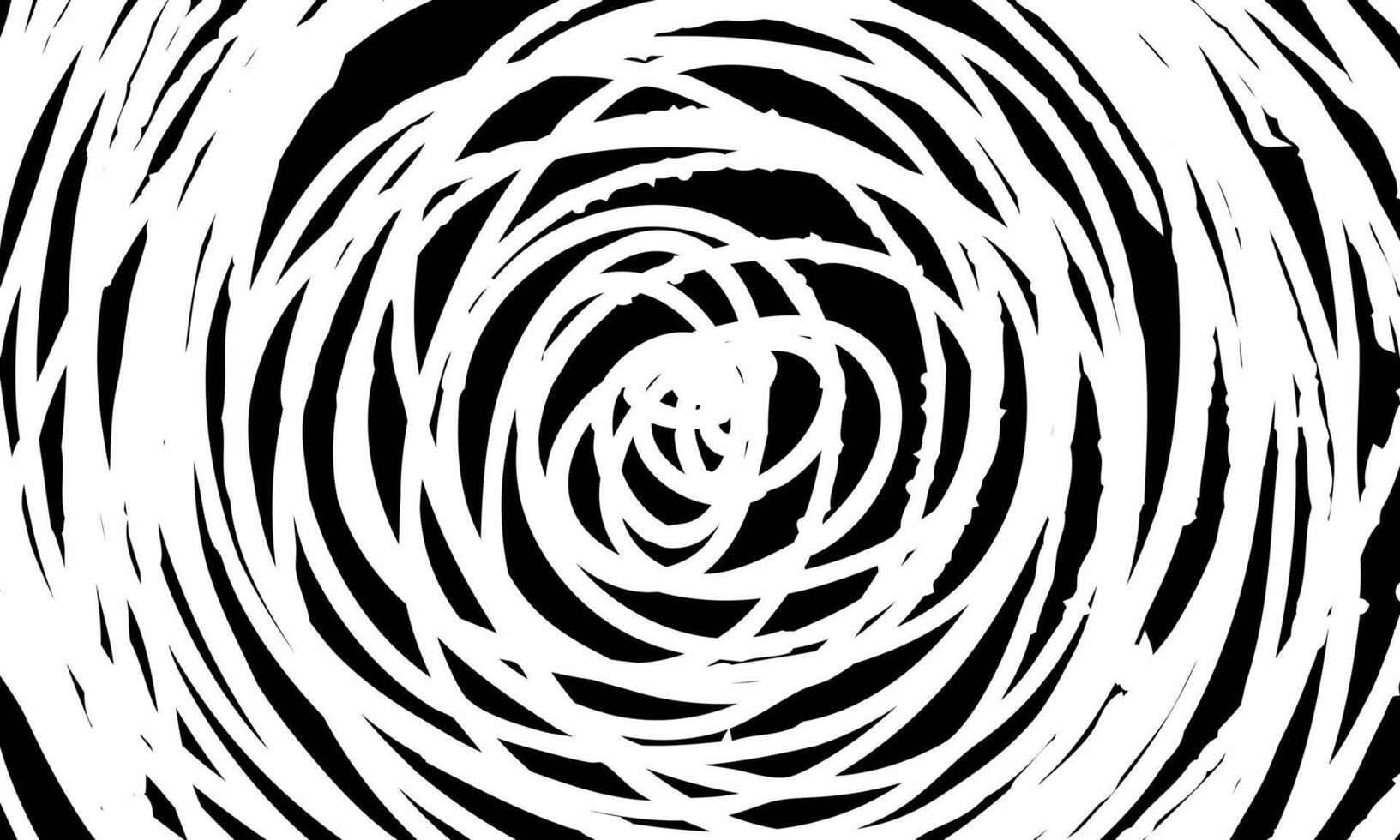 Hand drawn black and white doodle spiral. grunge sketch spiral line. circular white line. vector