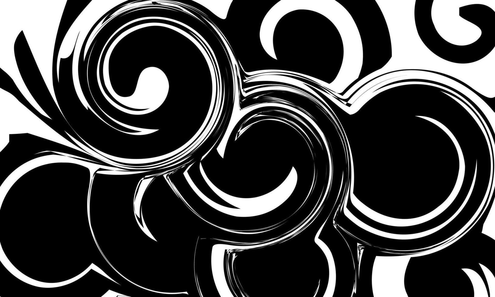 Grunge black and white circle swirl. round ink. vector