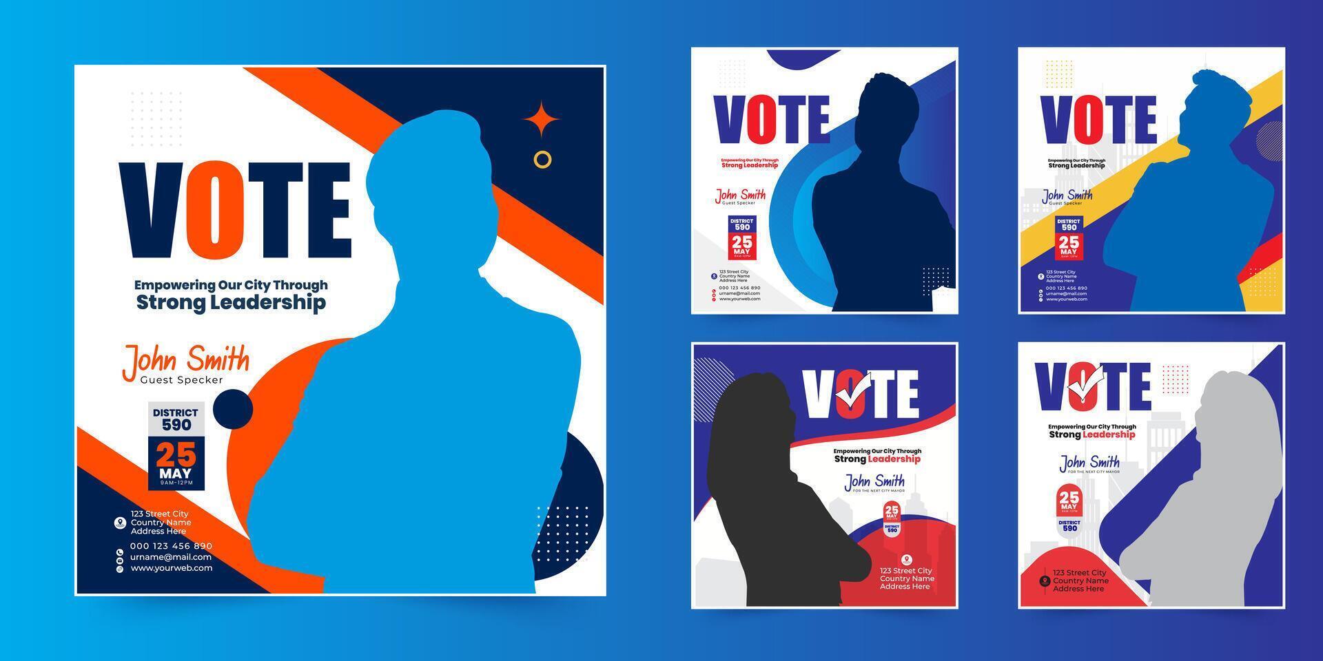 a set of four posters for vote vector