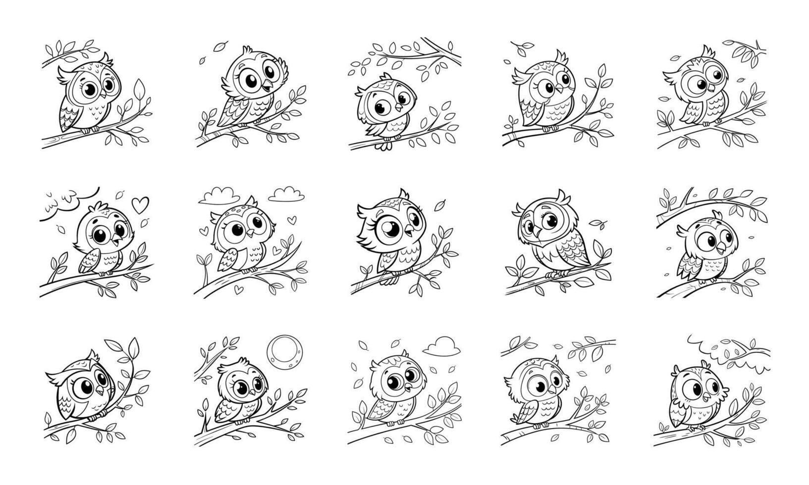 Adorable Owl Illustrations Cute and Whimsical Bird Designs vector