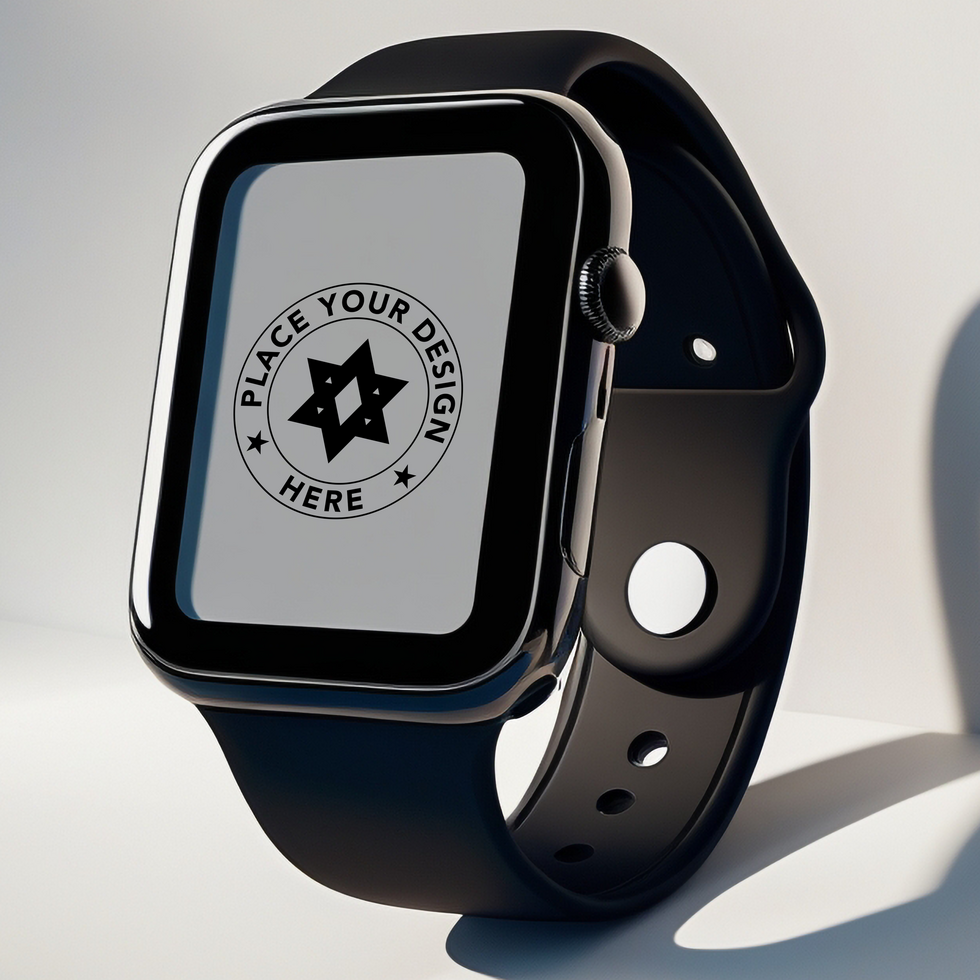 High quality smart digital watch mockup featuring a sleek design and touchscreen display psd