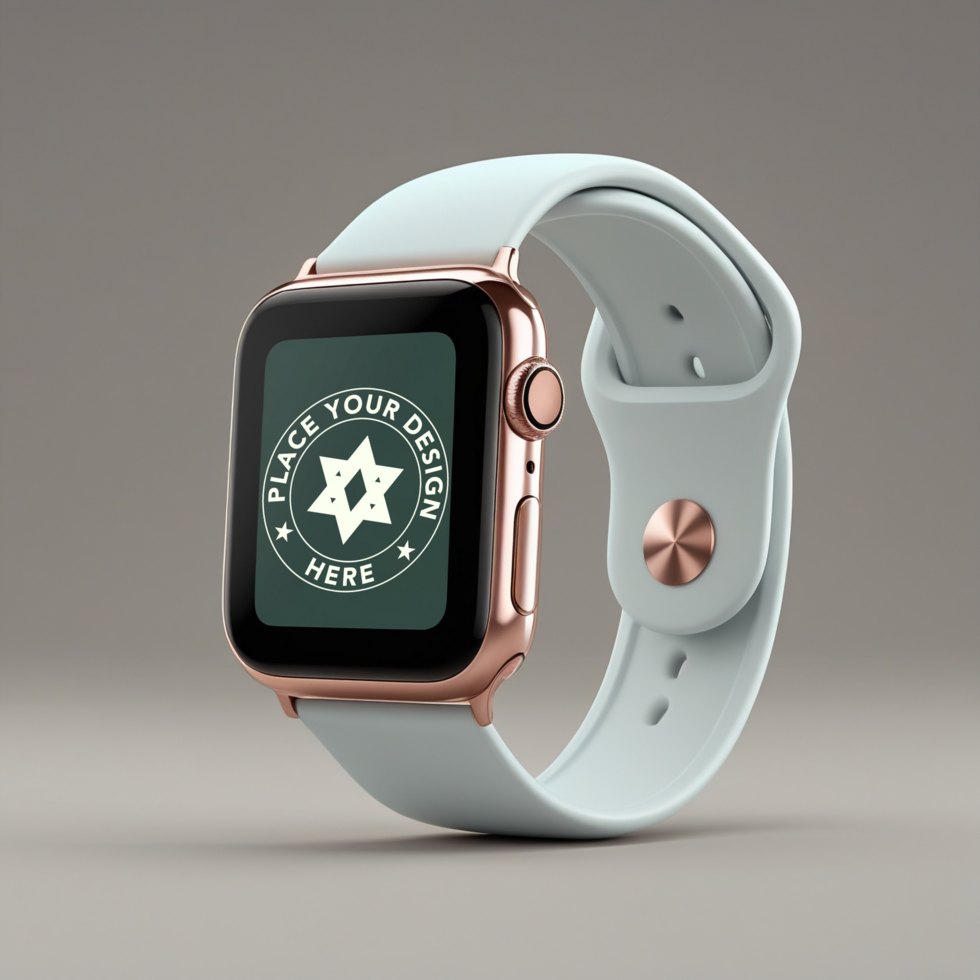 Elegant smartwatch isolated with blank screen ideal for app and UI design presentation psd