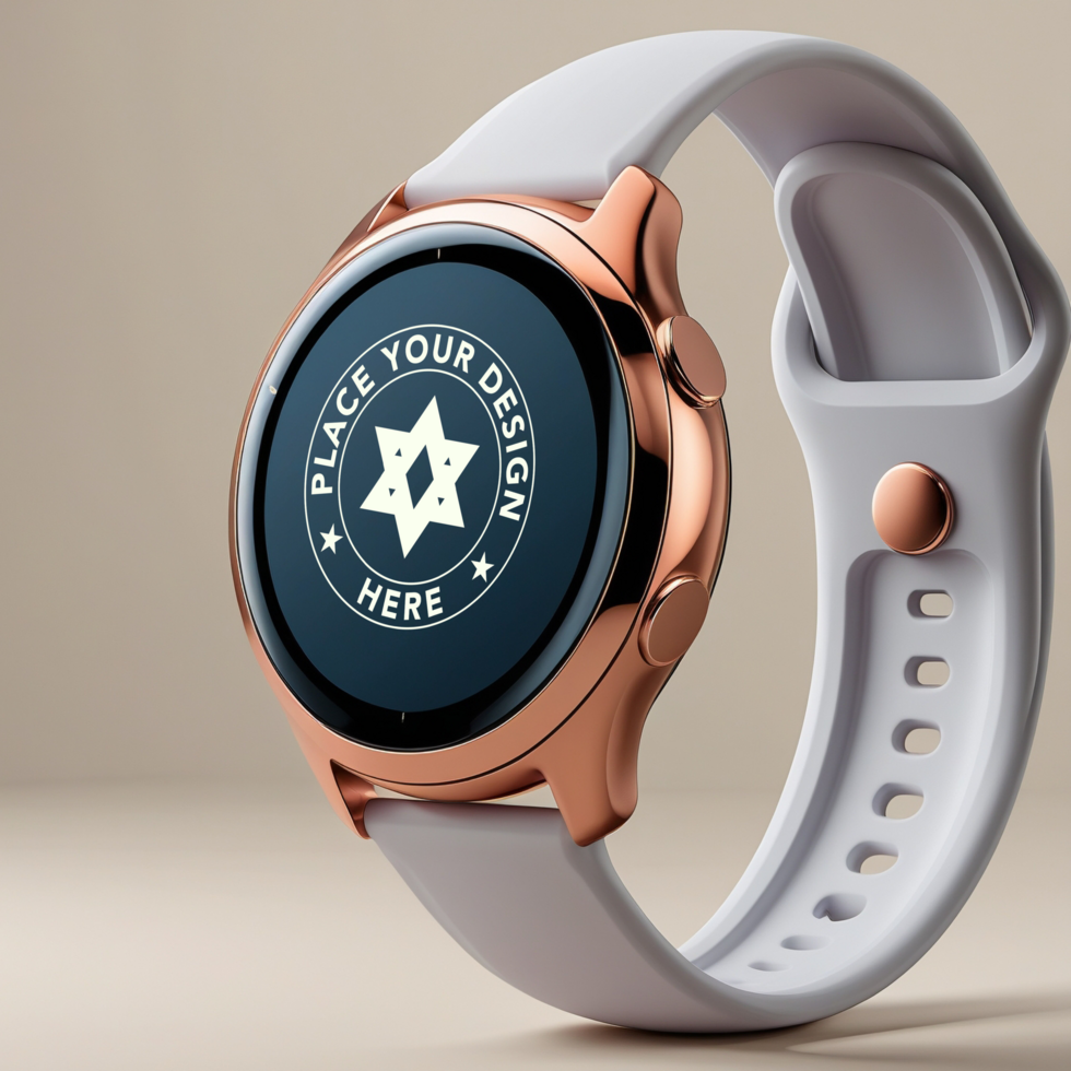 Advanced smart digital watch mockup with a stylish blue band and digital display psd